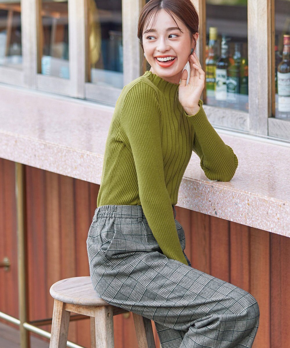 Tiaclasse 【安田美沙子さん着用・洗える】起毛チェック柄ワイドパンツ 