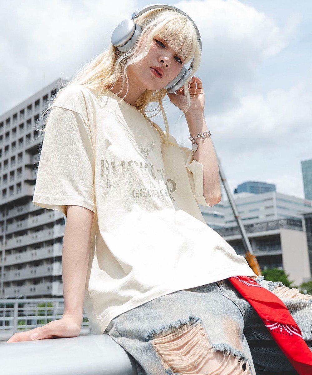 WEGO 【ユニセックス着用ITEM/MLサイズ展開】ステンシルロゴグラフィックT（SS） 
