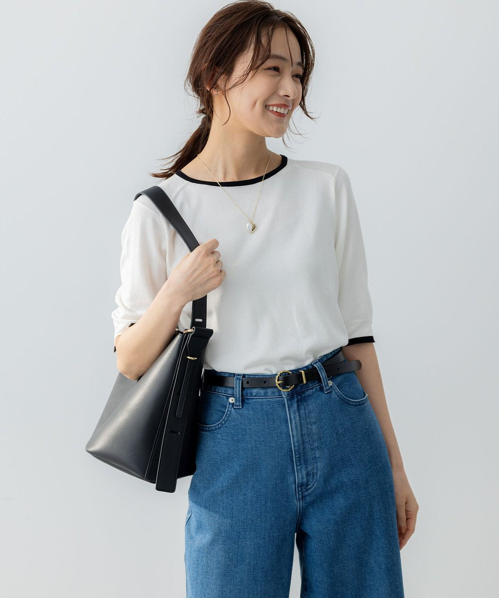 組曲 L 5分袖ニットＴシャツ 