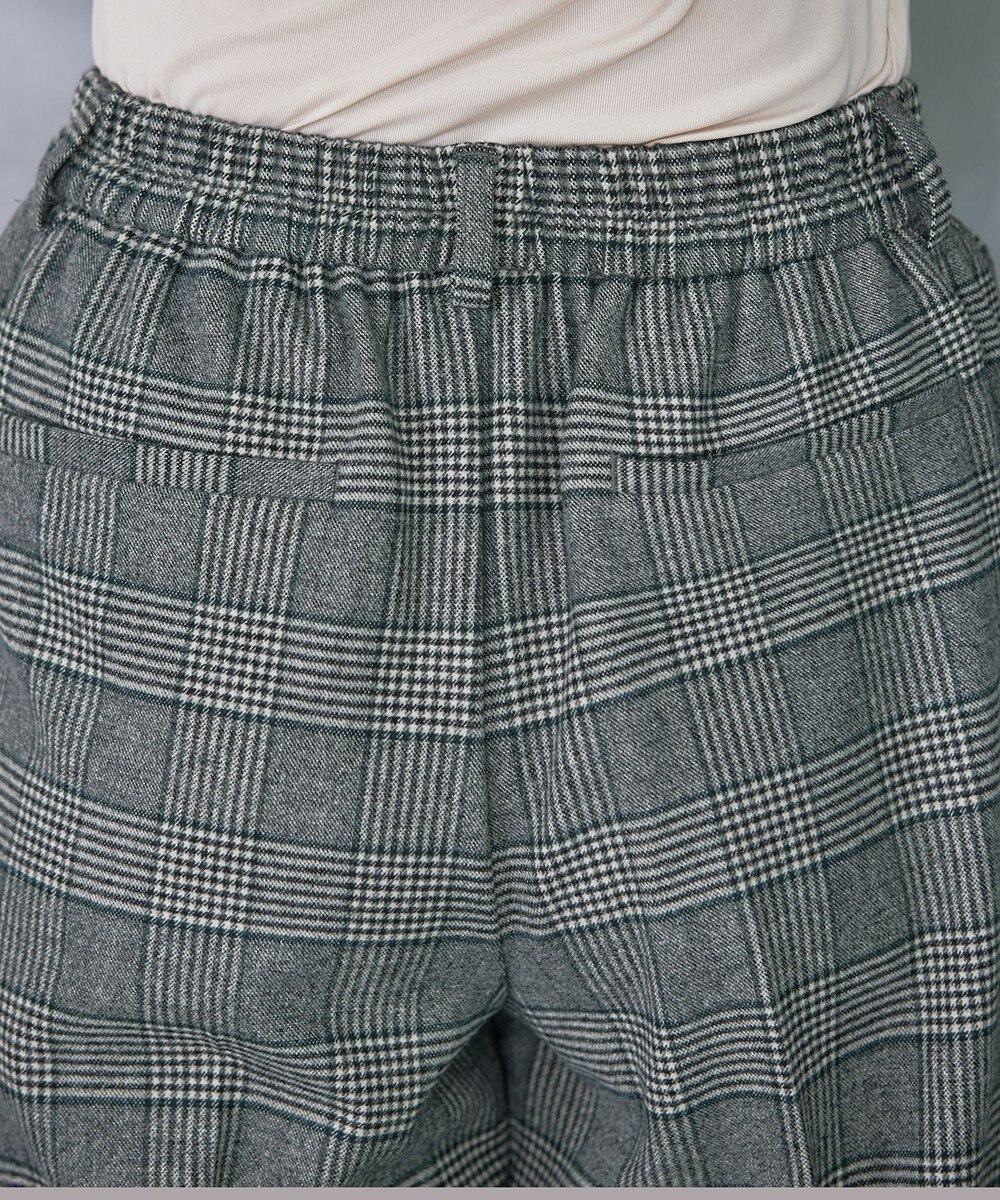 Tiaclasse 【安田美沙子さん着用・洗える】起毛チェック柄ワイドパンツ 