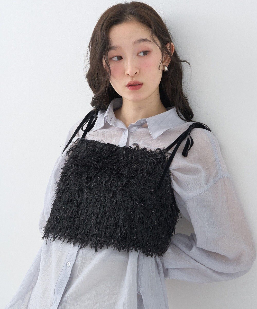 earth music&ecology ラメミックスフェザービスチェ 