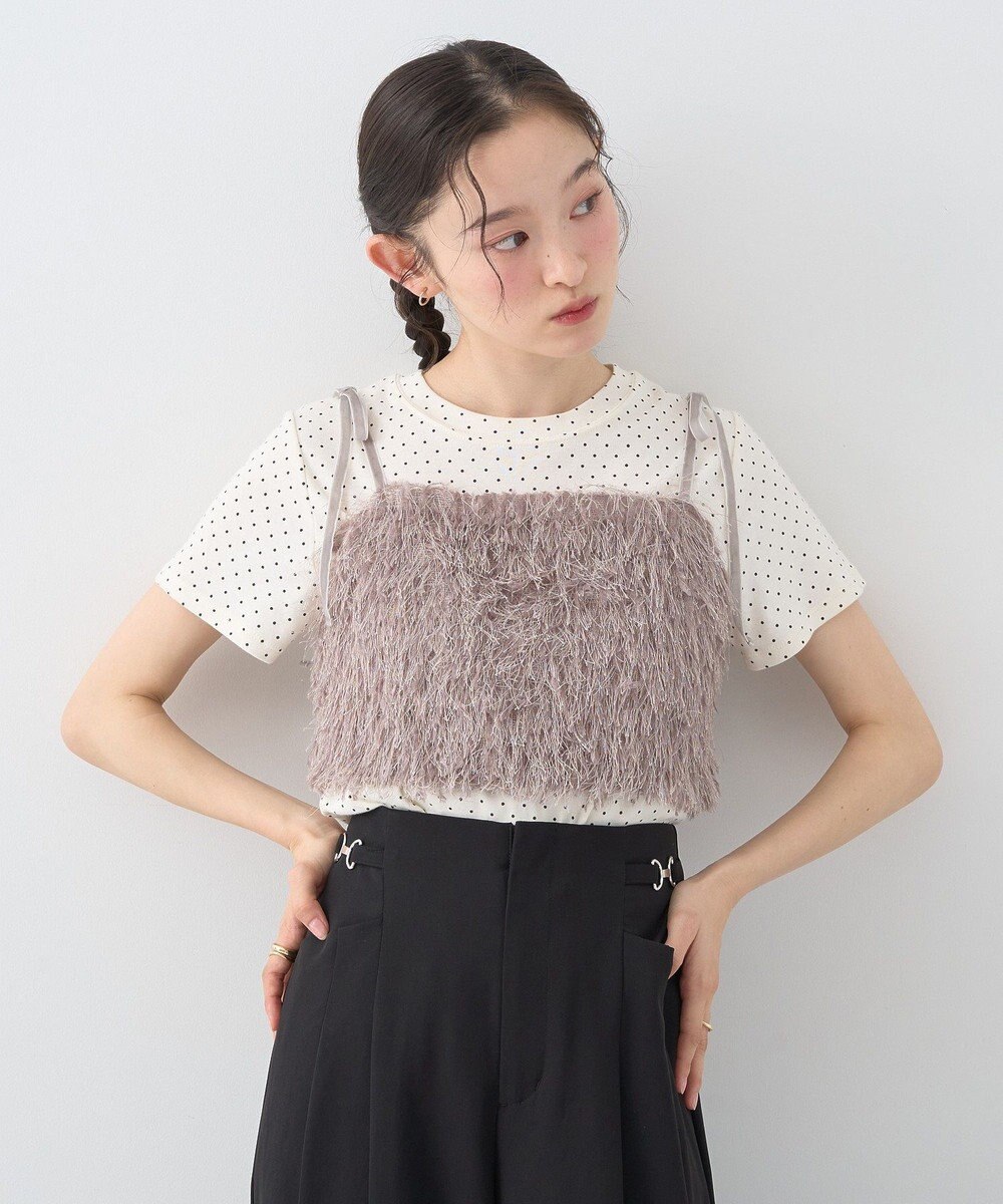 earth music&ecology ラメミックスフェザービスチェ 