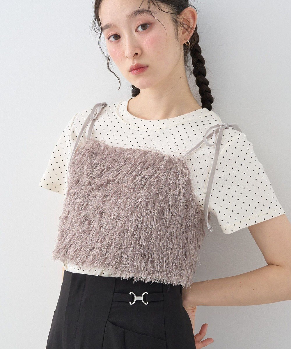 earth music&ecology ラメミックスフェザービスチェ 