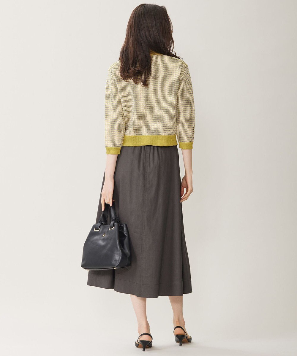 自由区 【洗える】リネンビスコースストレッチフレア スカート 