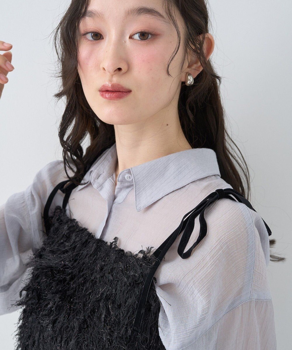 earth music&ecology ラメミックスフェザービスチェ 