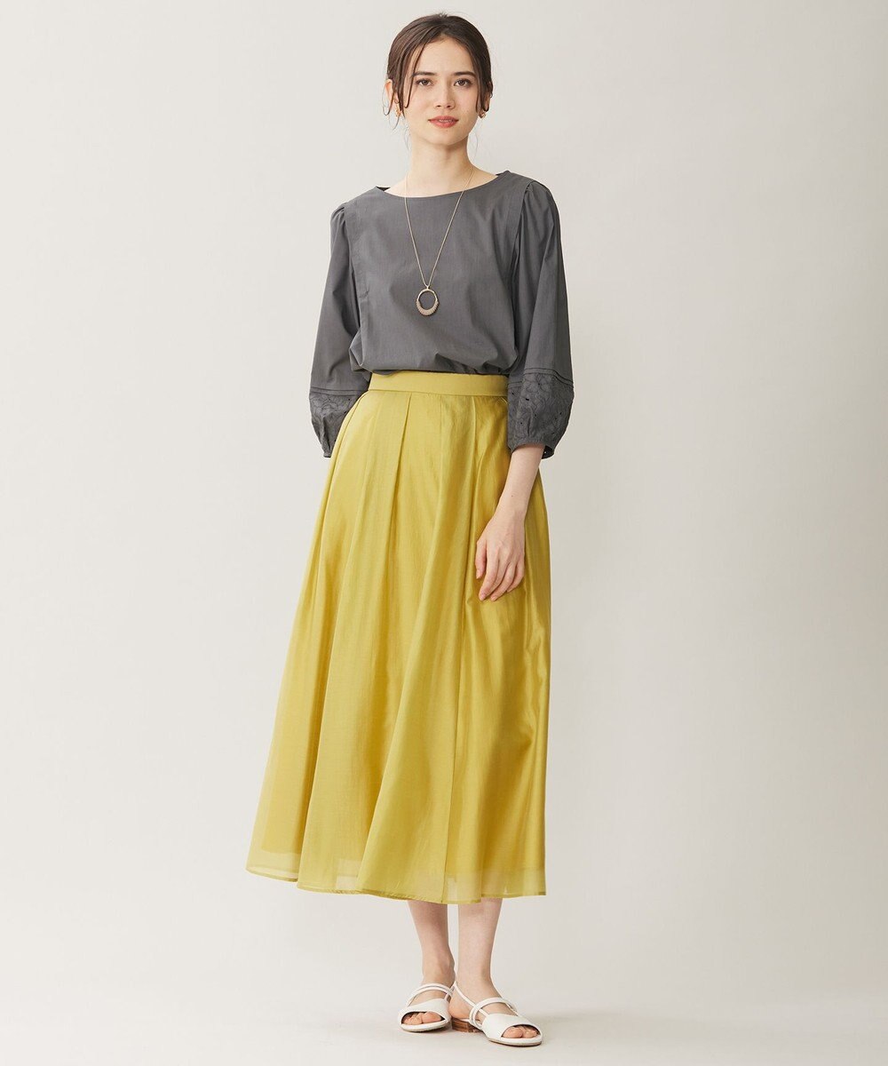 自由区 【洗える】エアリータック スカート 