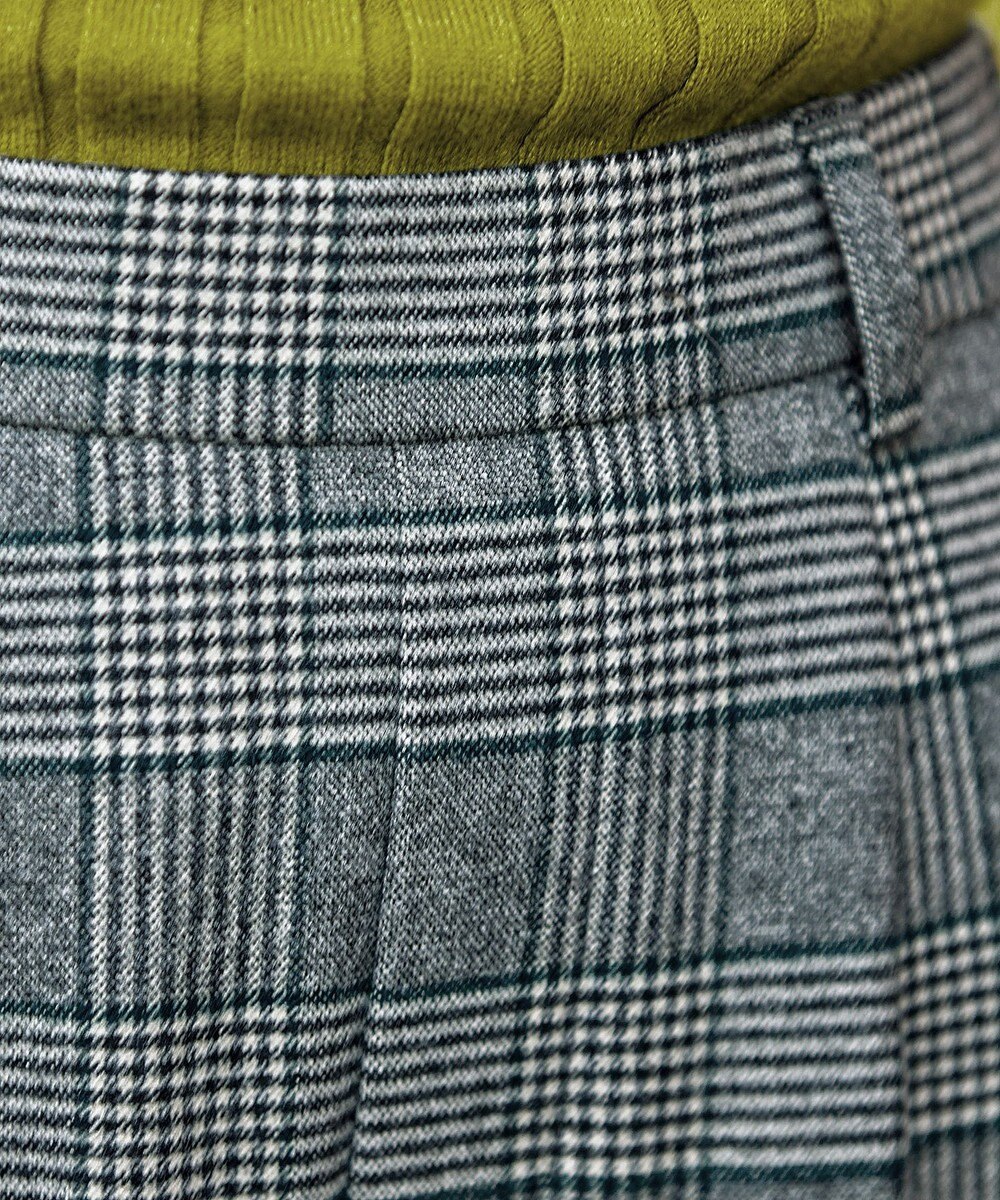 Tiaclasse 【安田美沙子さん着用・洗える】起毛チェック柄ワイドパンツ 