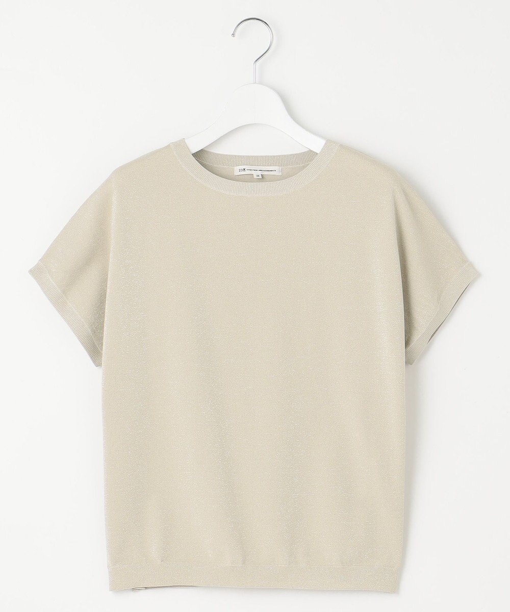 23区 L 【洗える】レーヨンポリエステルストレッチ プルオーバー ラメニット 