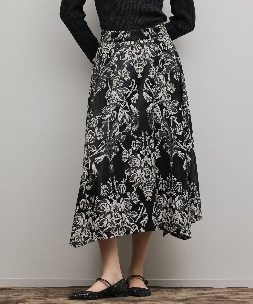 GRACE CONTINENTAL オーナメントジャガードハンカチヘムスカート 