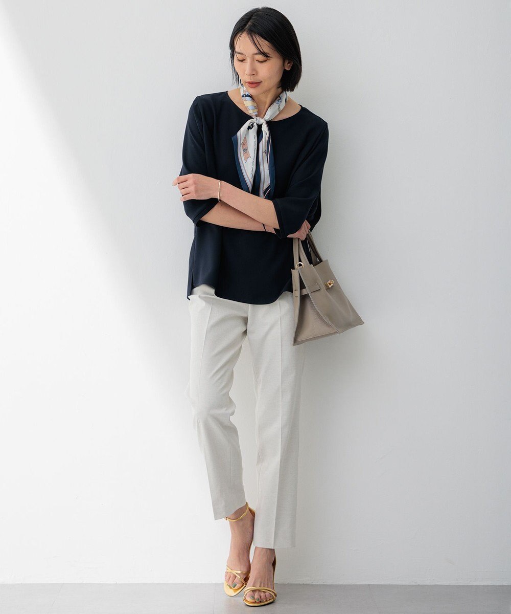 23区 【洗える】ストレッチジョーゼット フォルム カットソー 