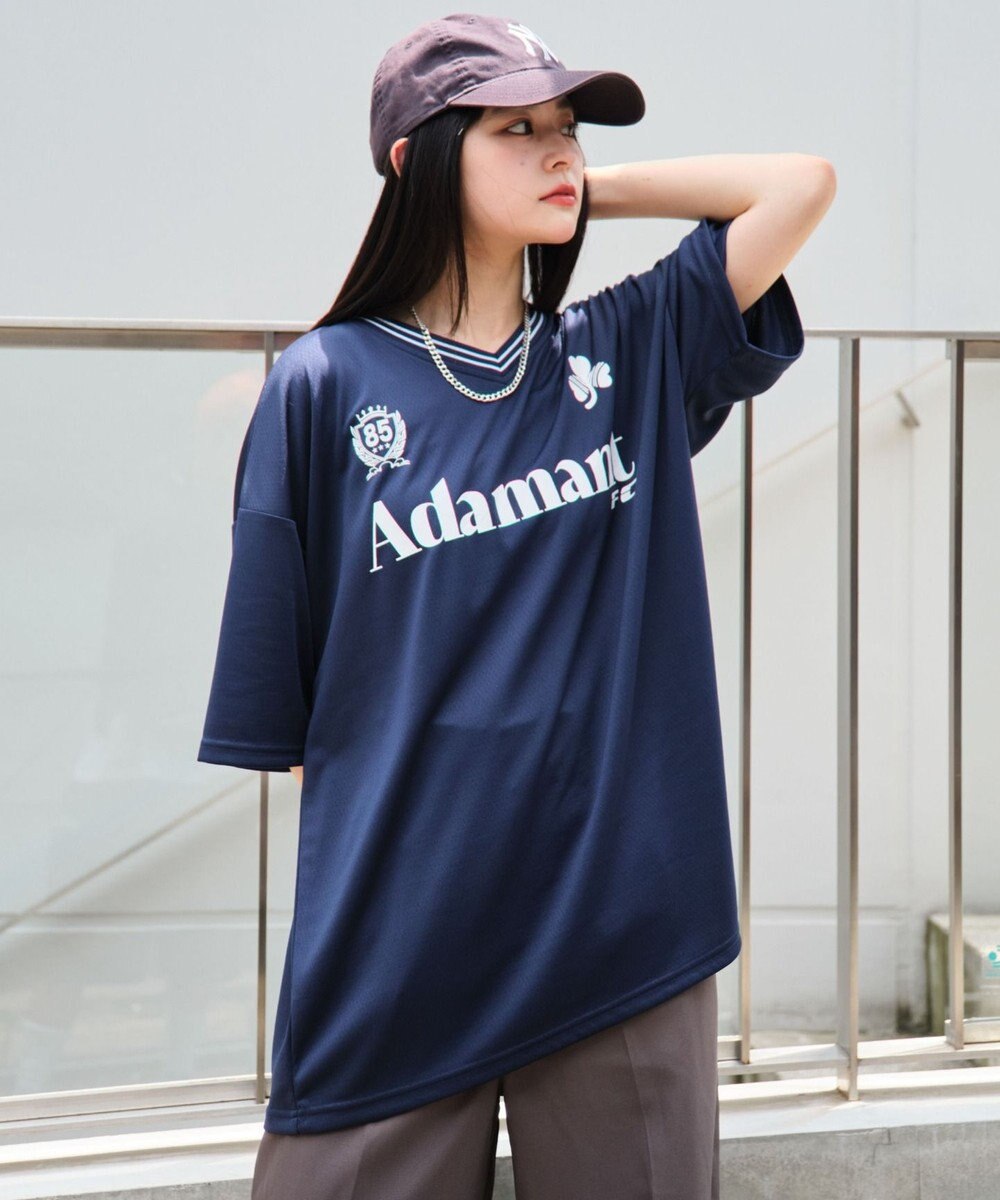 WEGO 【２点セット/ユニセックス着用ITEM/吸水速乾】アクセ付きメッシュロゴT（SS） 