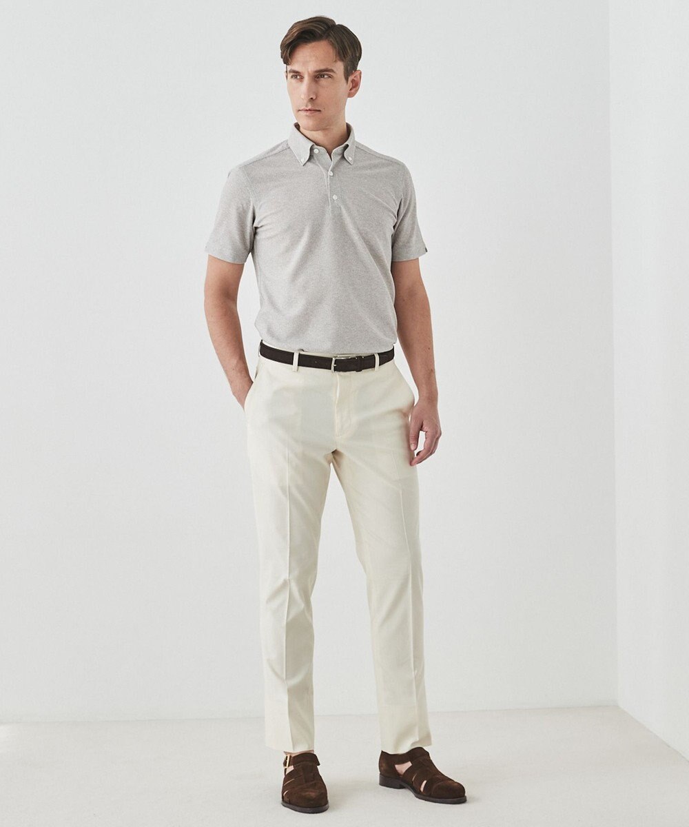 GOTAIRIKU 麻混・襟しっかり【洗える/通気性】ノルマンディーリネン ボタンダウンポロシャツ(25年モデル) 