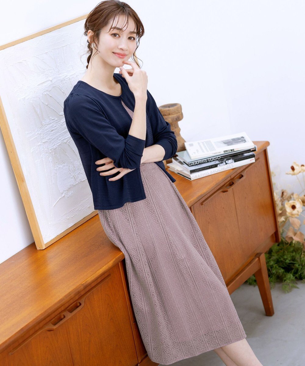 Tiaclasse 【新色追加・洗える】大人上品な総レースワンピース 