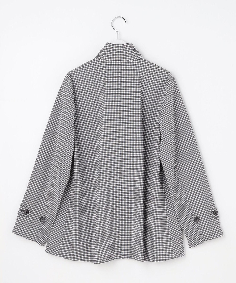 J.PRESS LADIES Lightストレッチチェック スタンドカラー コート 