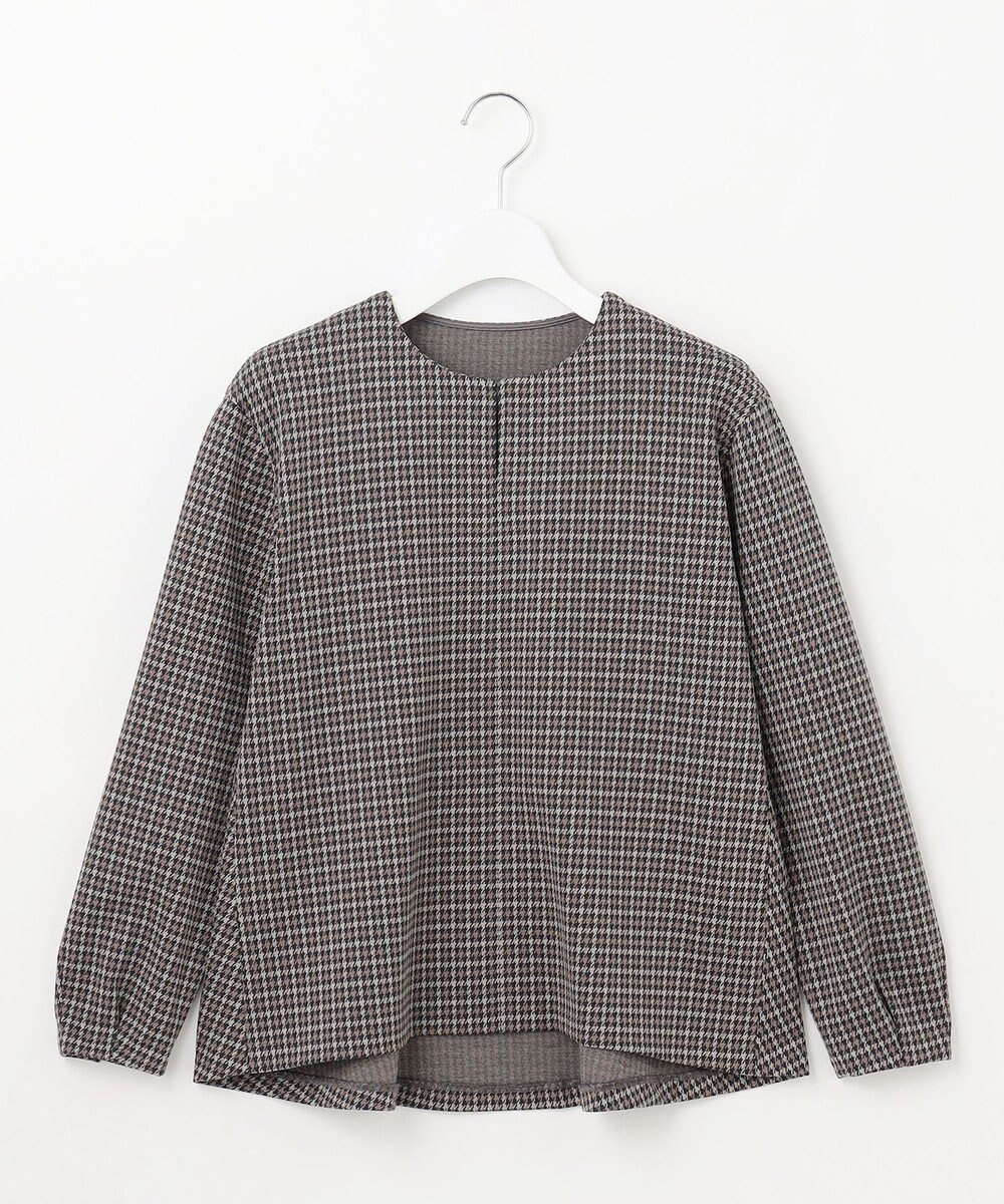 J.PRESS LADIES L ガンクラブチェック ペプラム カットソー 