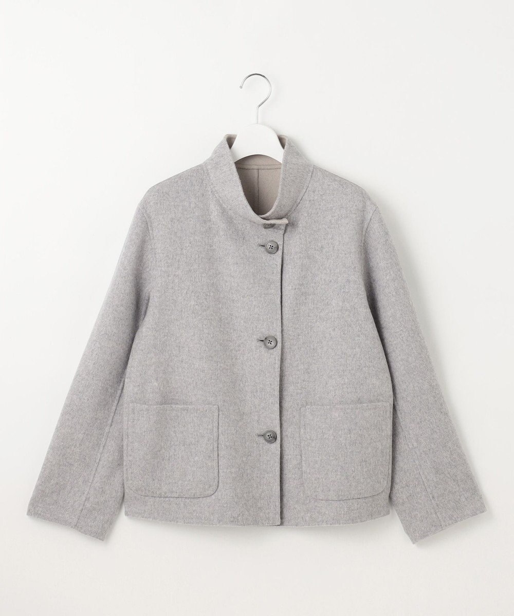 J.PRESS LADIES 【リバーシブル】ウールナイロンリバー スタンドカラー コート 