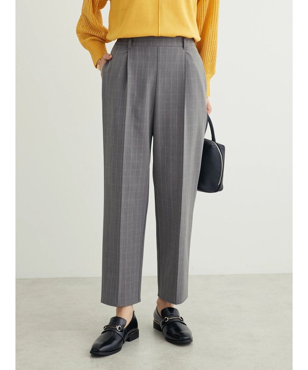 Green Parks きれいシルエットチェックパンツ 