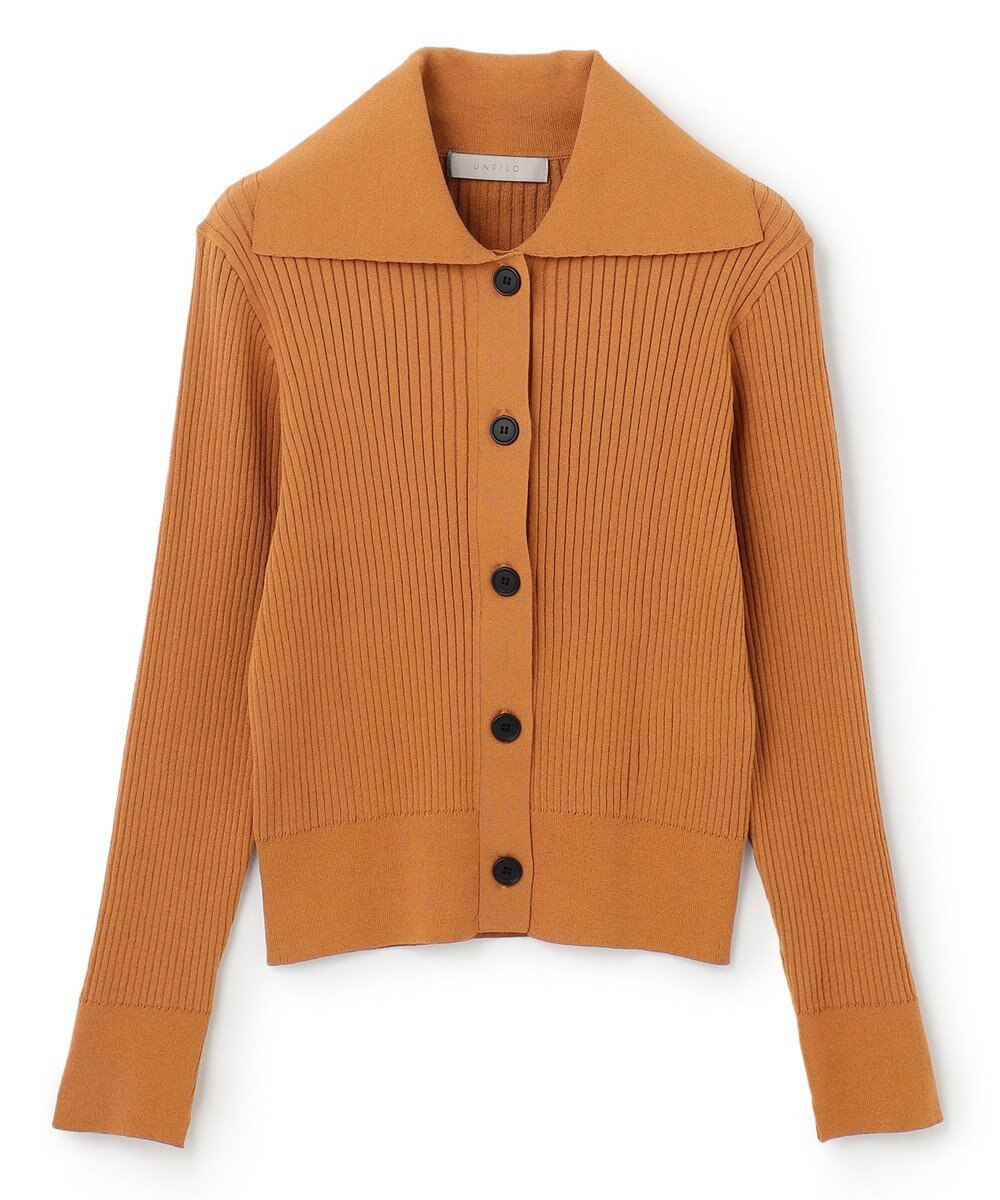 UNFILO 襟付きクロップドカーディガン 