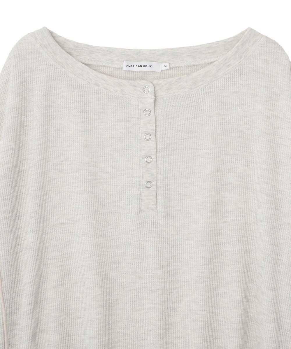 AMERICAN HOLIC 【選べる丈】ヘンリーネックワッフルメロープルオーバー 