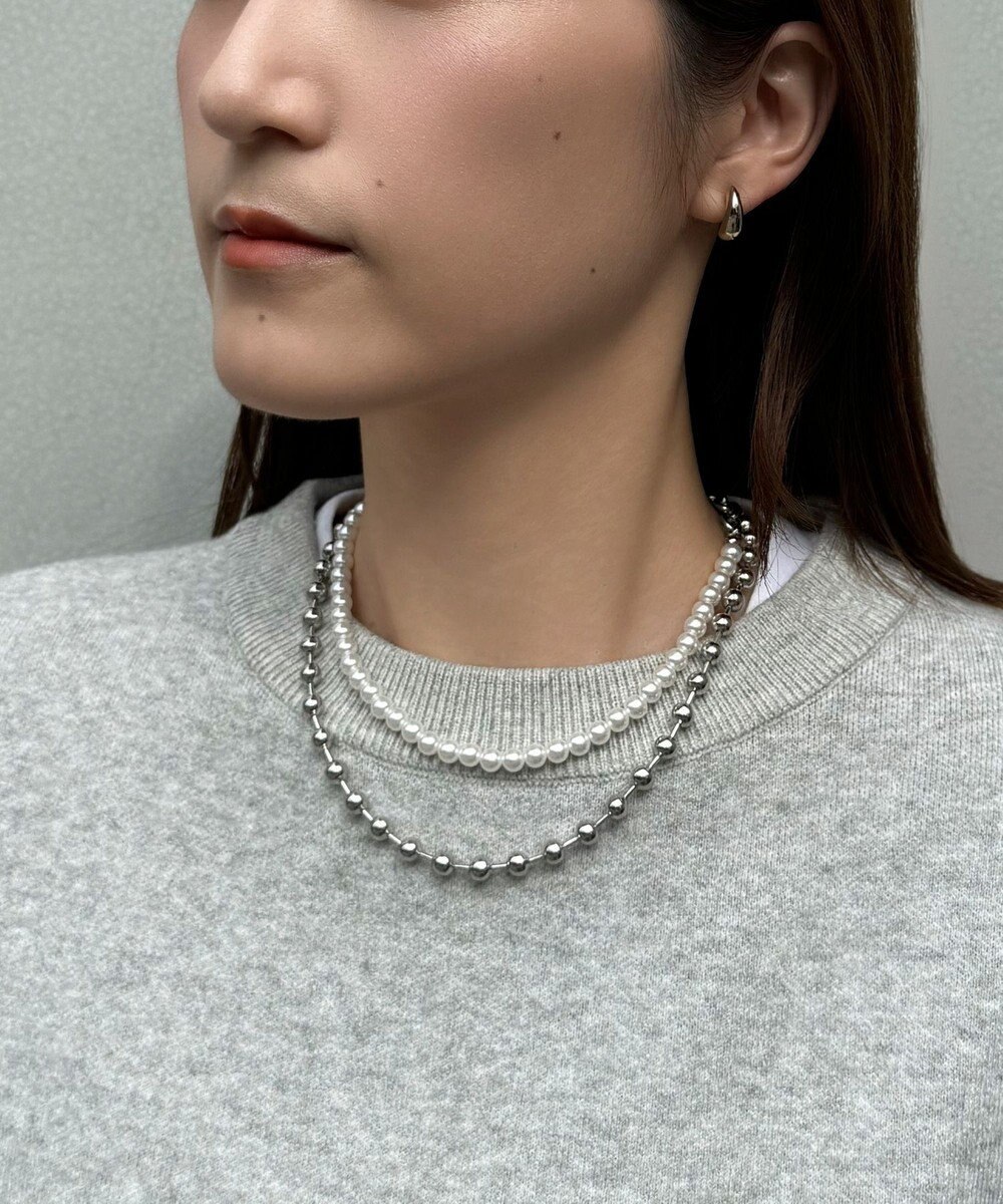 Phoebe マルチwayメタルボール×パールネックレス 