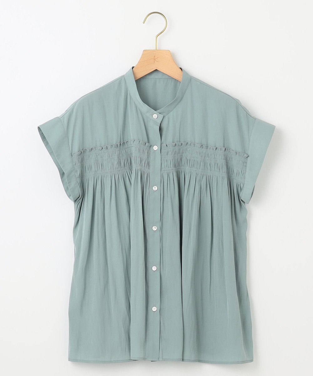 組曲 L ギャザーライトデシンシャーリング ブラウス 