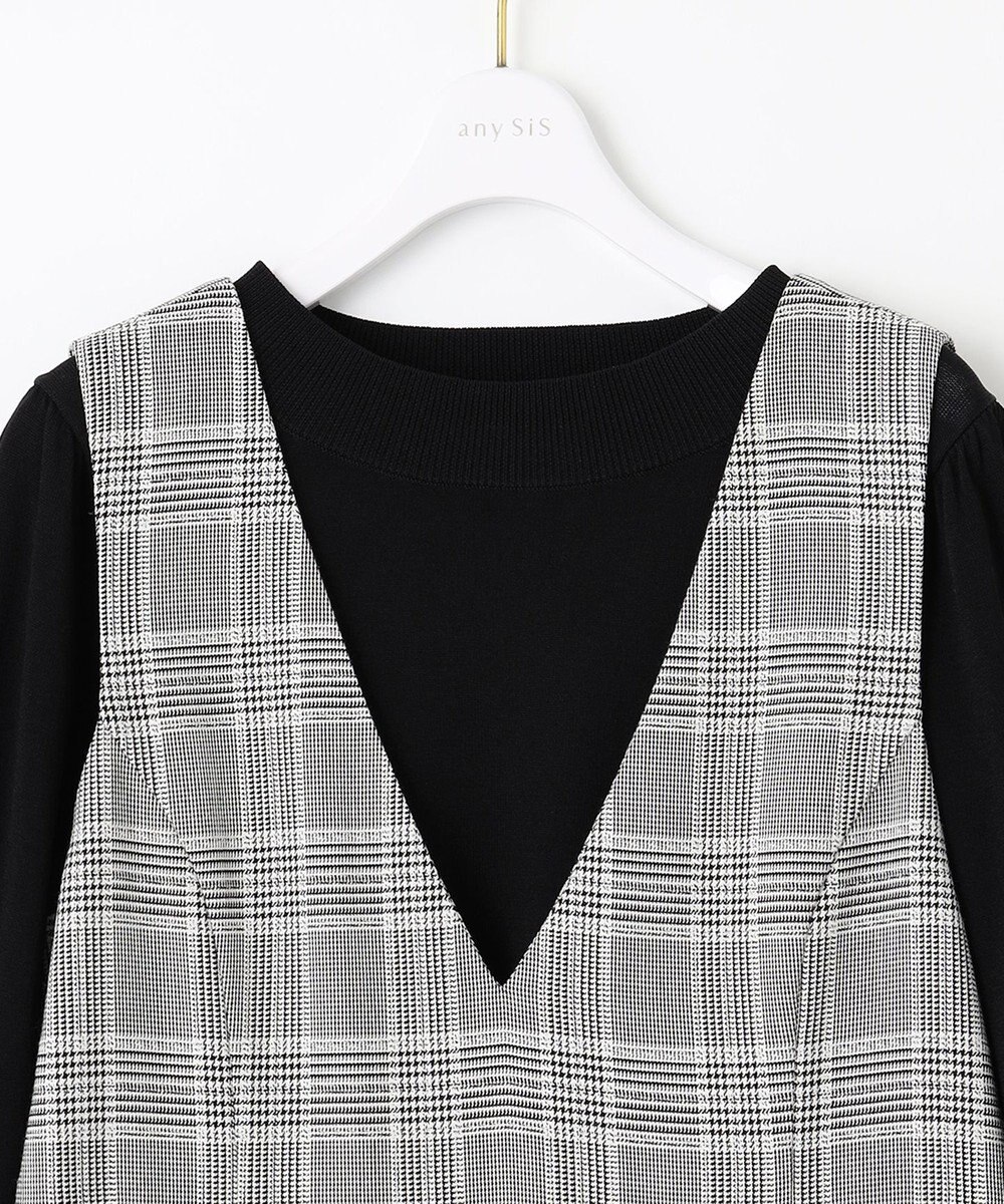 ANY SIS 【2SET】チェック ジャンパースカート× ニット 
