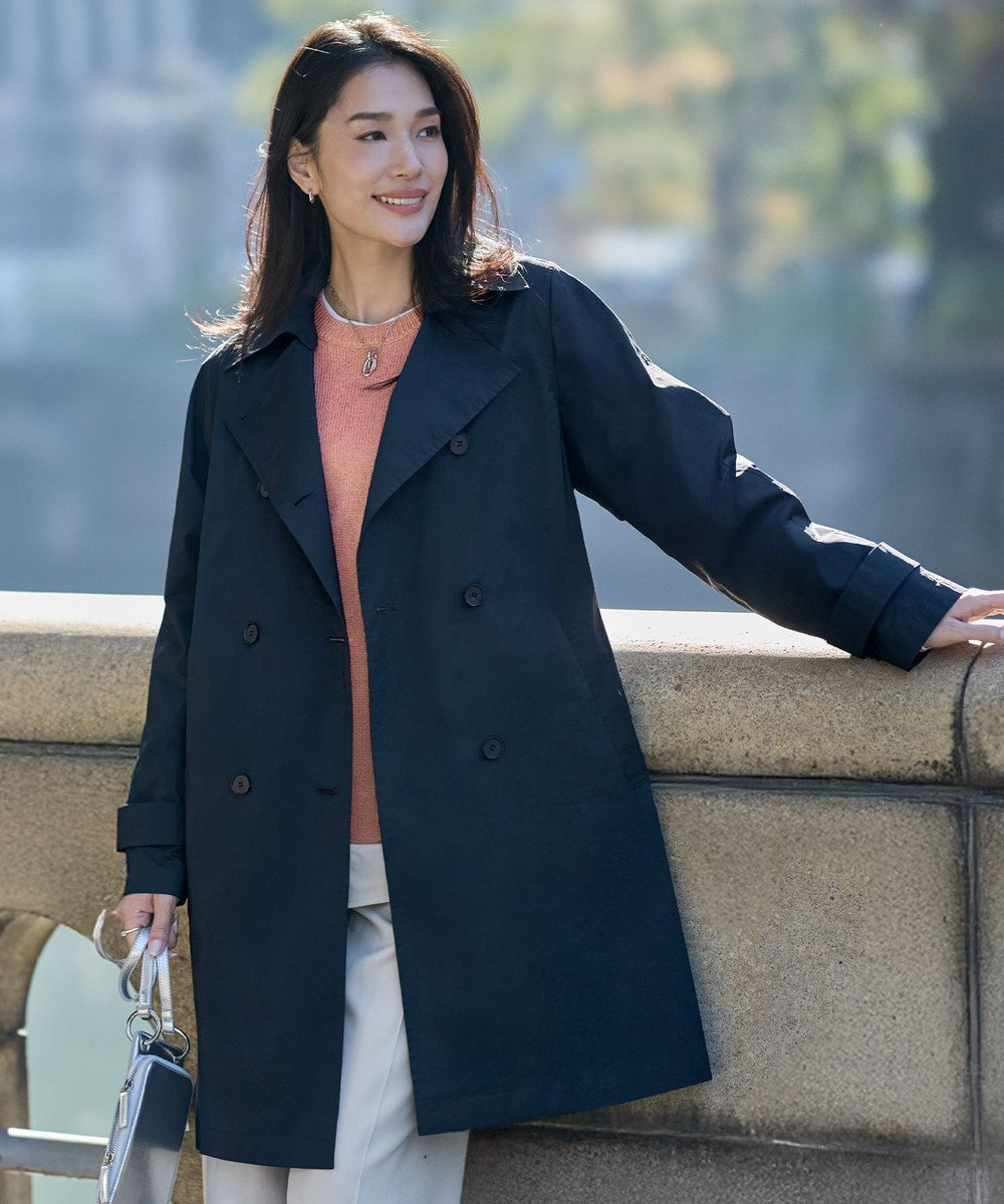 ICB 【2WAY仕様】メモリーストレッチタフタ トレンチコート 