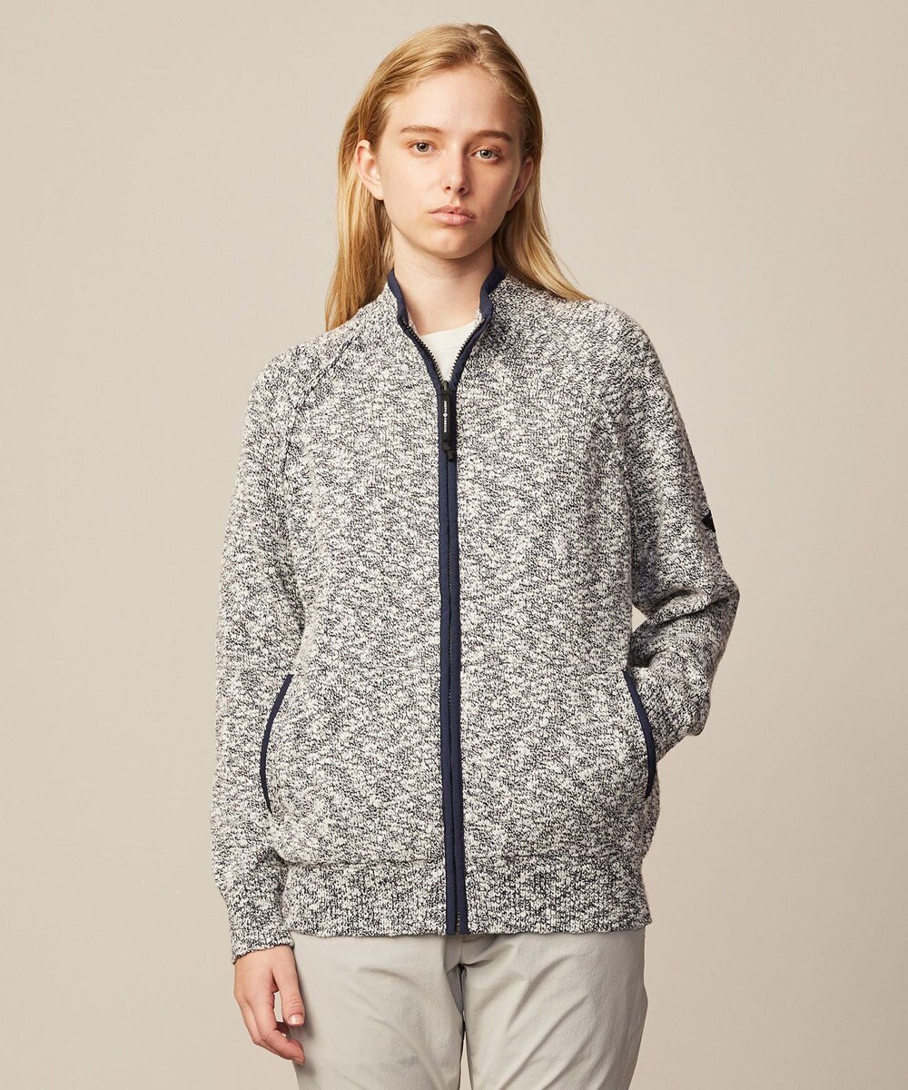 JOSEPH ABBOUD MOUNTAIN 【洗える・イタリア糸使用】 コットンスラブ ニット ブルゾン 