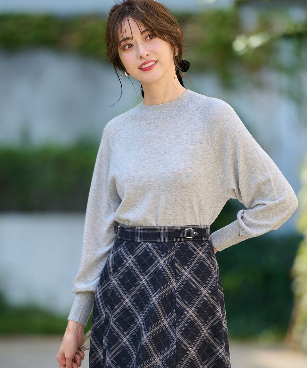 ANY SIS 【洗える】カシミヤブレンドパフ袖 ニット 