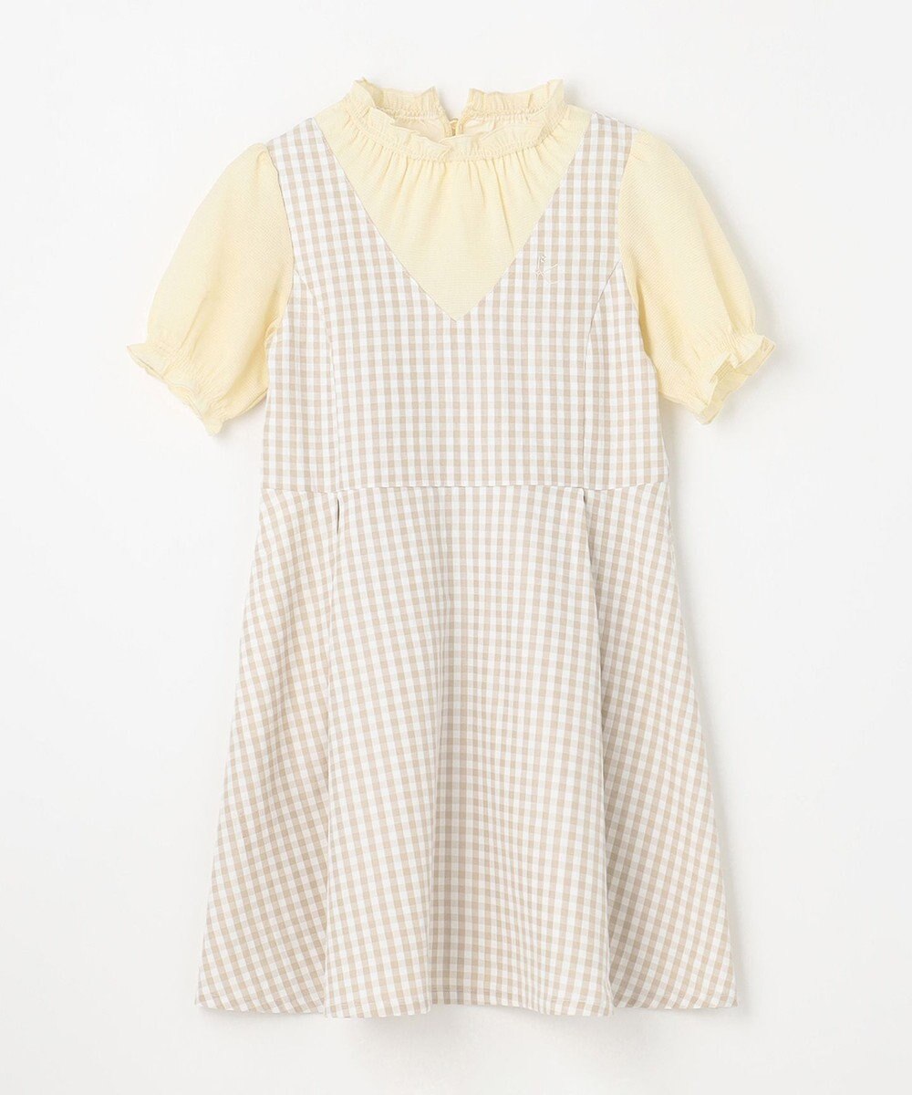 組曲 KIDS 【110-140㎝】ギンガムドッキング ワンピース 