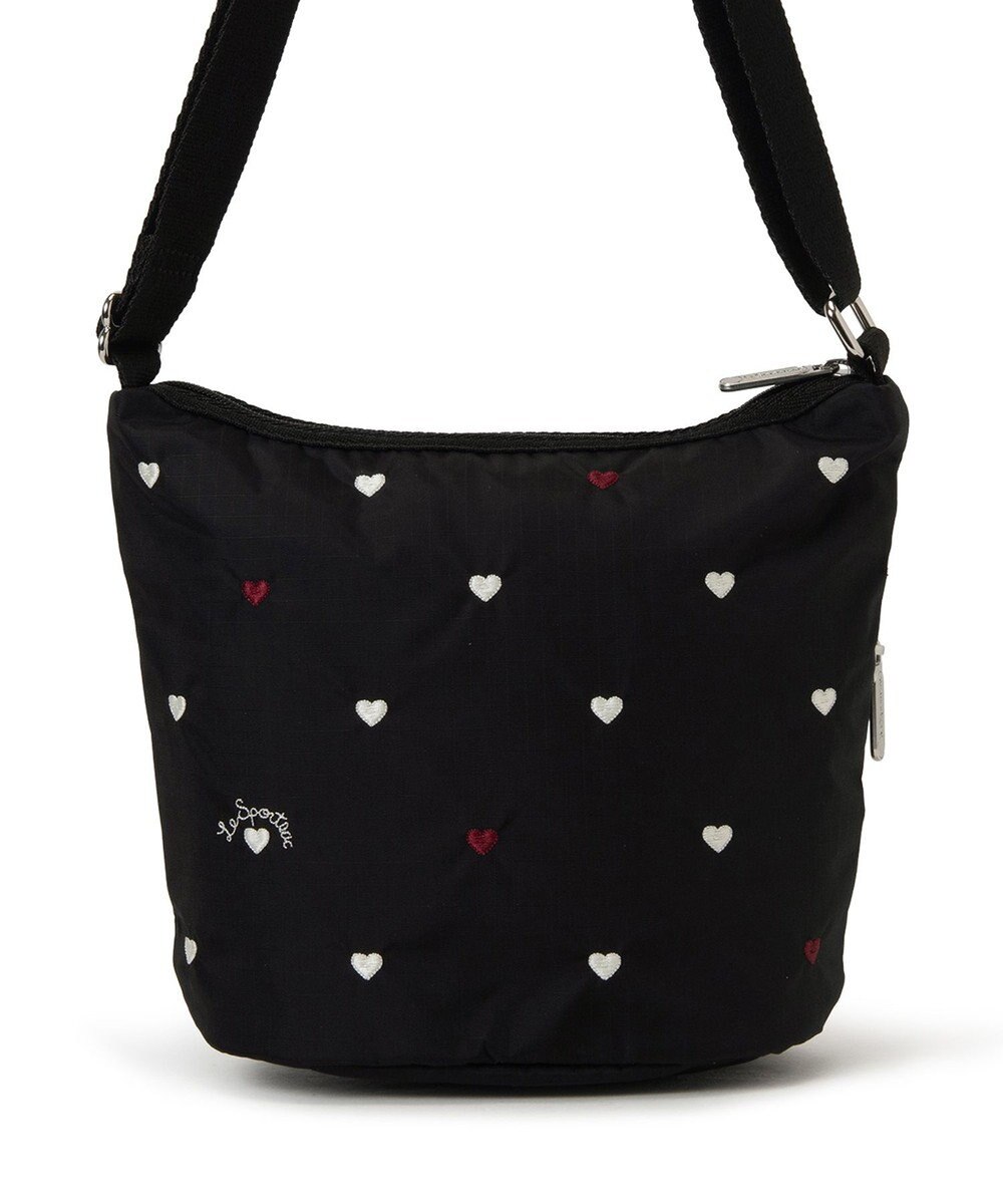 LeSportsac MINI BUCKET SHOULDER BAG/レッド/ホワイトハートEMB 