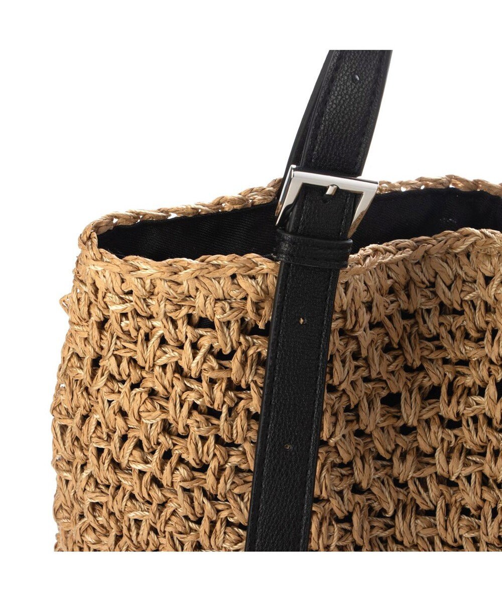 UNBILLION カシュカシュ cachecache / ベルトハンドル地柄編みトート カゴバッグ 