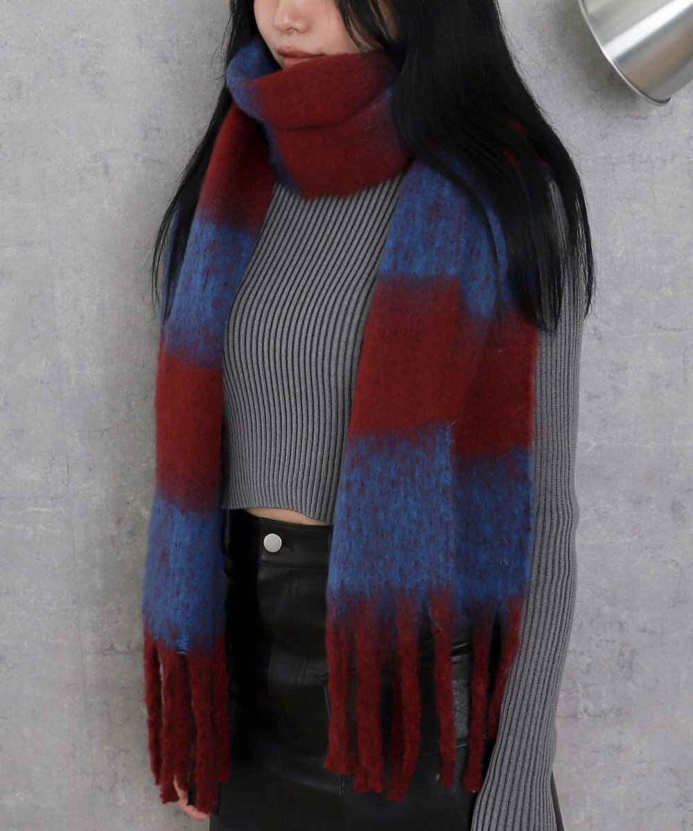 WEGO 【マフラー/ユニセックス着用】ワイドフリンジストール 