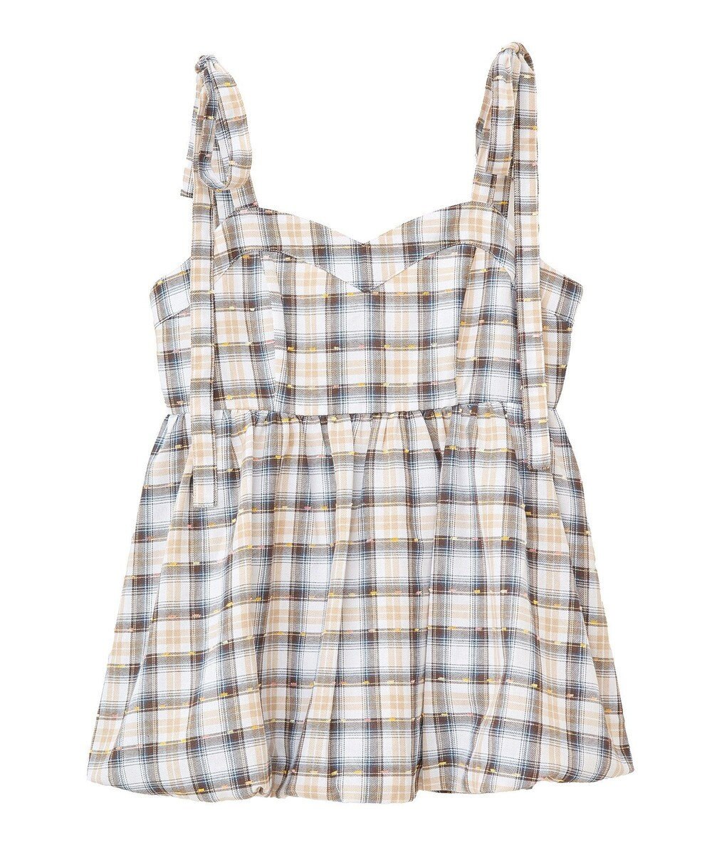 earth music&ecology チェックパターンバルーンキャミビスチェ 