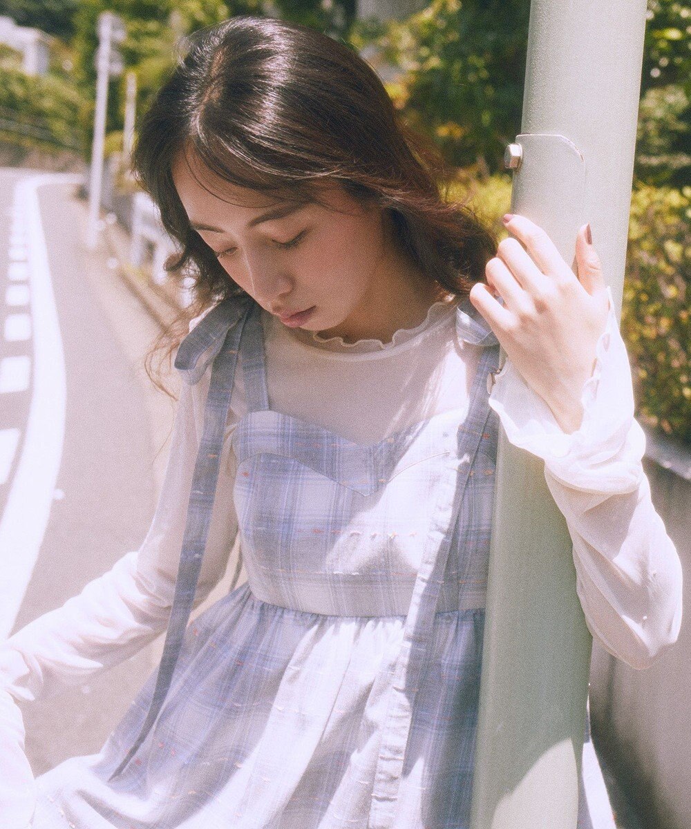 earth music&ecology チェックパターンバルーンキャミビスチェ 