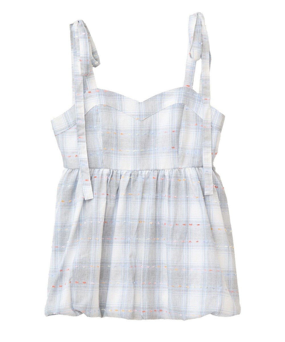 earth music&ecology チェックパターンバルーンキャミビスチェ 