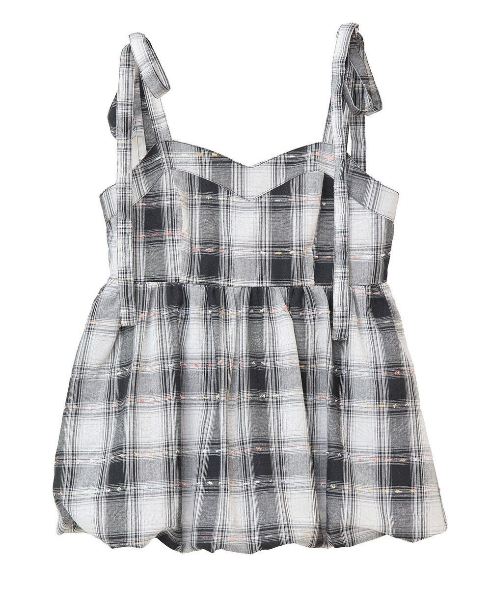 earth music&ecology チェックパターンバルーンキャミビスチェ 