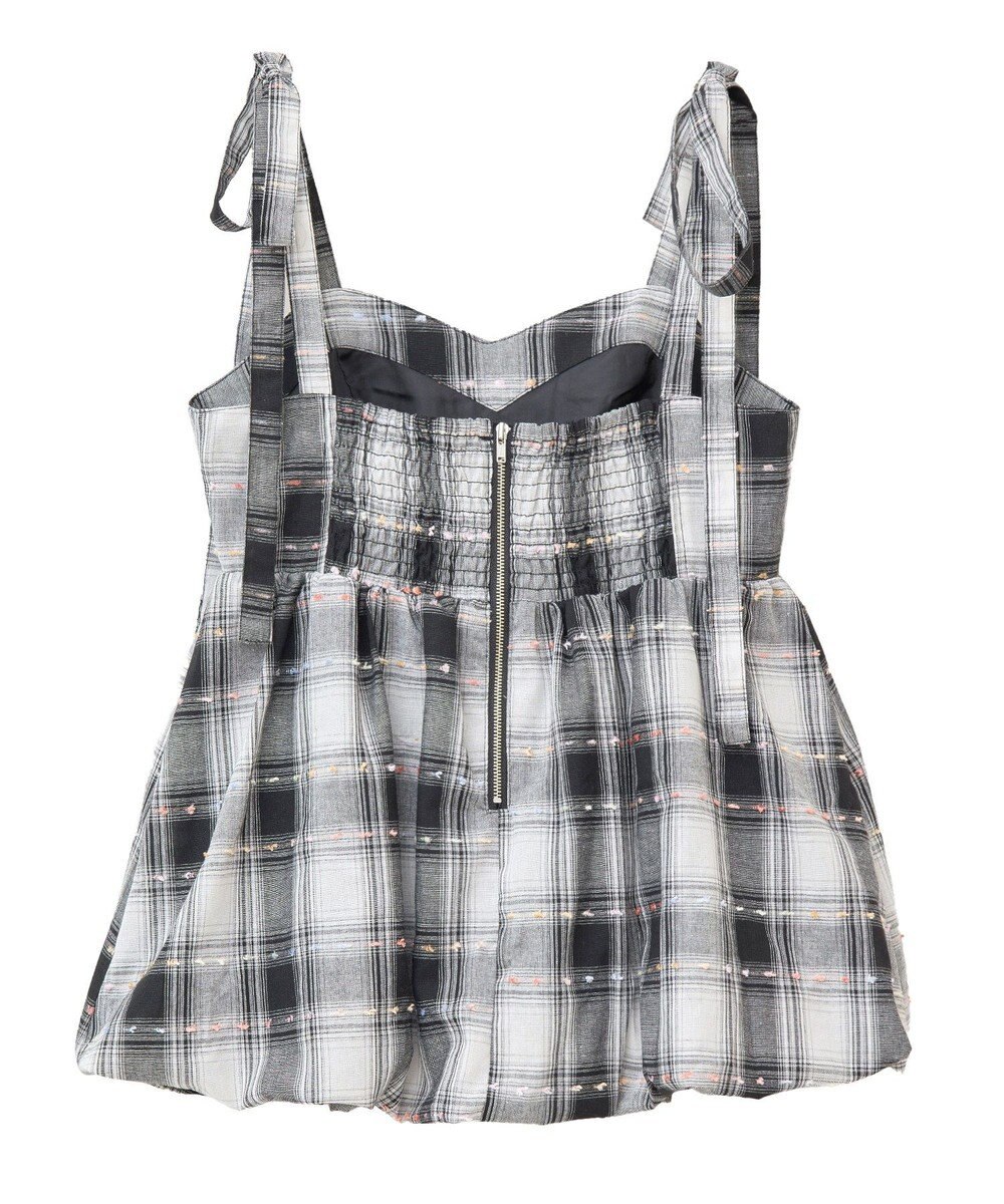 earth music&ecology チェックパターンバルーンキャミビスチェ 