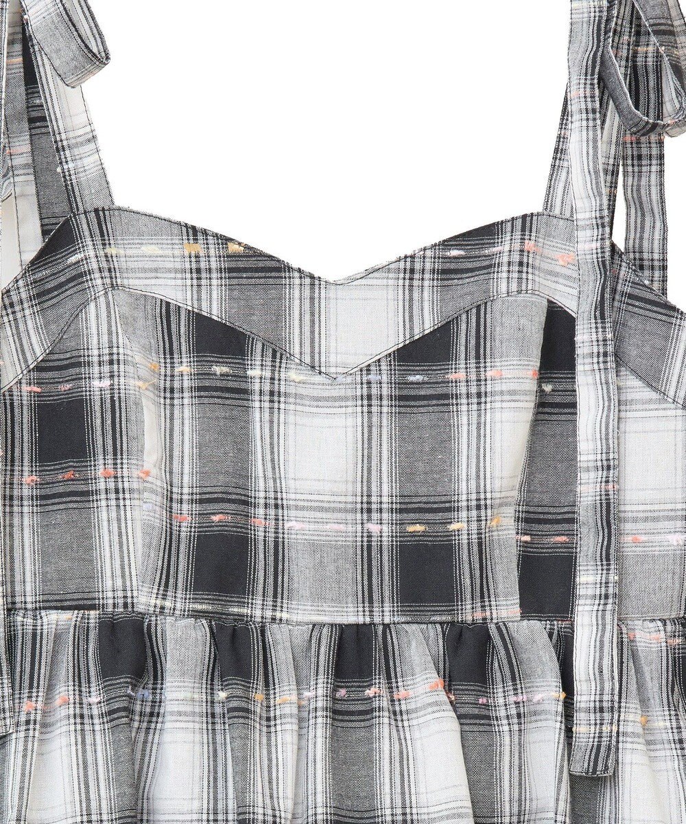 earth music&ecology チェックパターンバルーンキャミビスチェ 