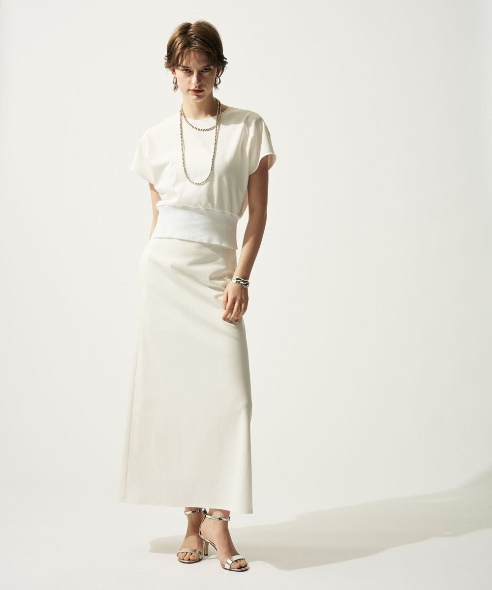 uncrave ダブルフェイスジャージー ドルマンスリーブリブトップス 