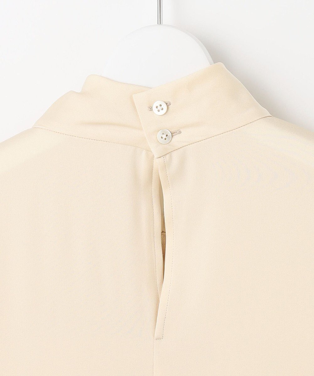 自由区 L 【洗える/UVケア/吸放湿性】シルクストレッチ ハイネックブラウス 