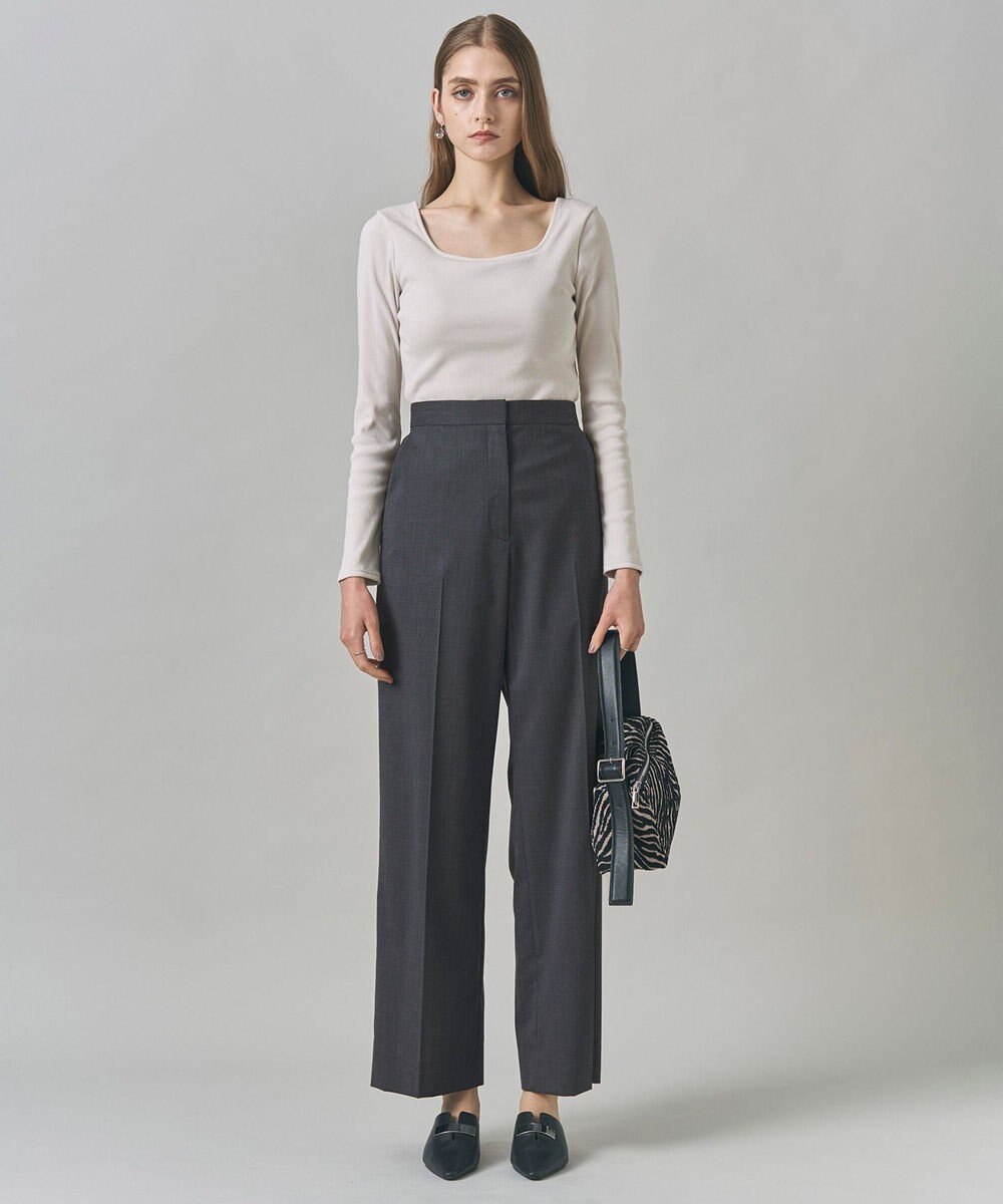 ICB 【洗える】【OUR WACOAL コラボ】カップイン スクエアネックロングTシャツ 