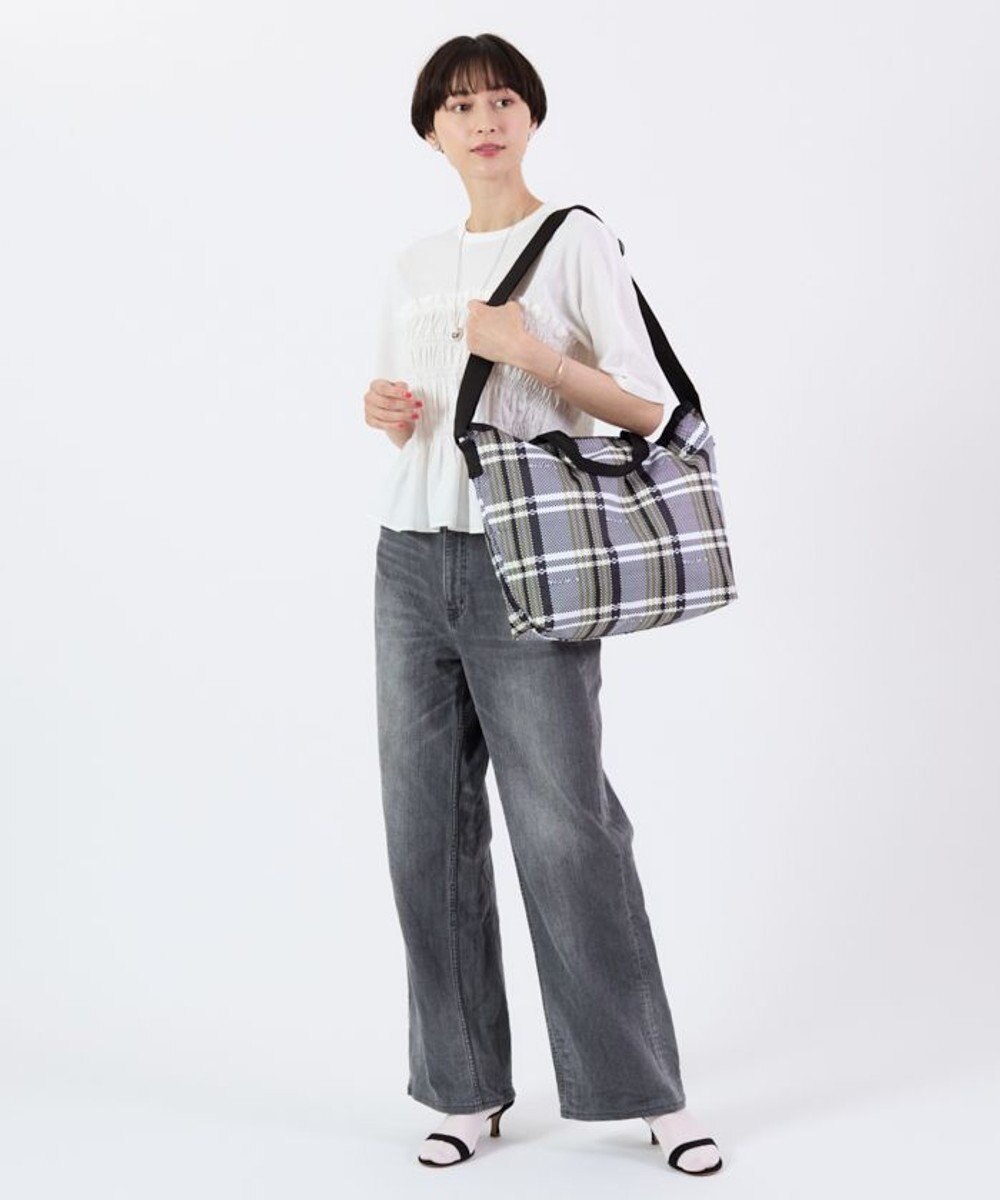 LeSportsac DELUXE EASY CARRY TOTE/ピクセルスクランブルチェック 