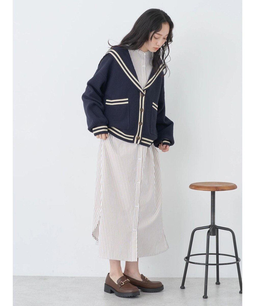 earth music&ecology セーラーニットカーディガン 