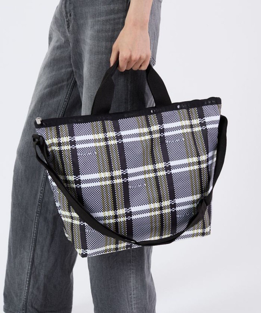 LeSportsac DELUXE EASY CARRY TOTE/ピクセルスクランブルチェック 