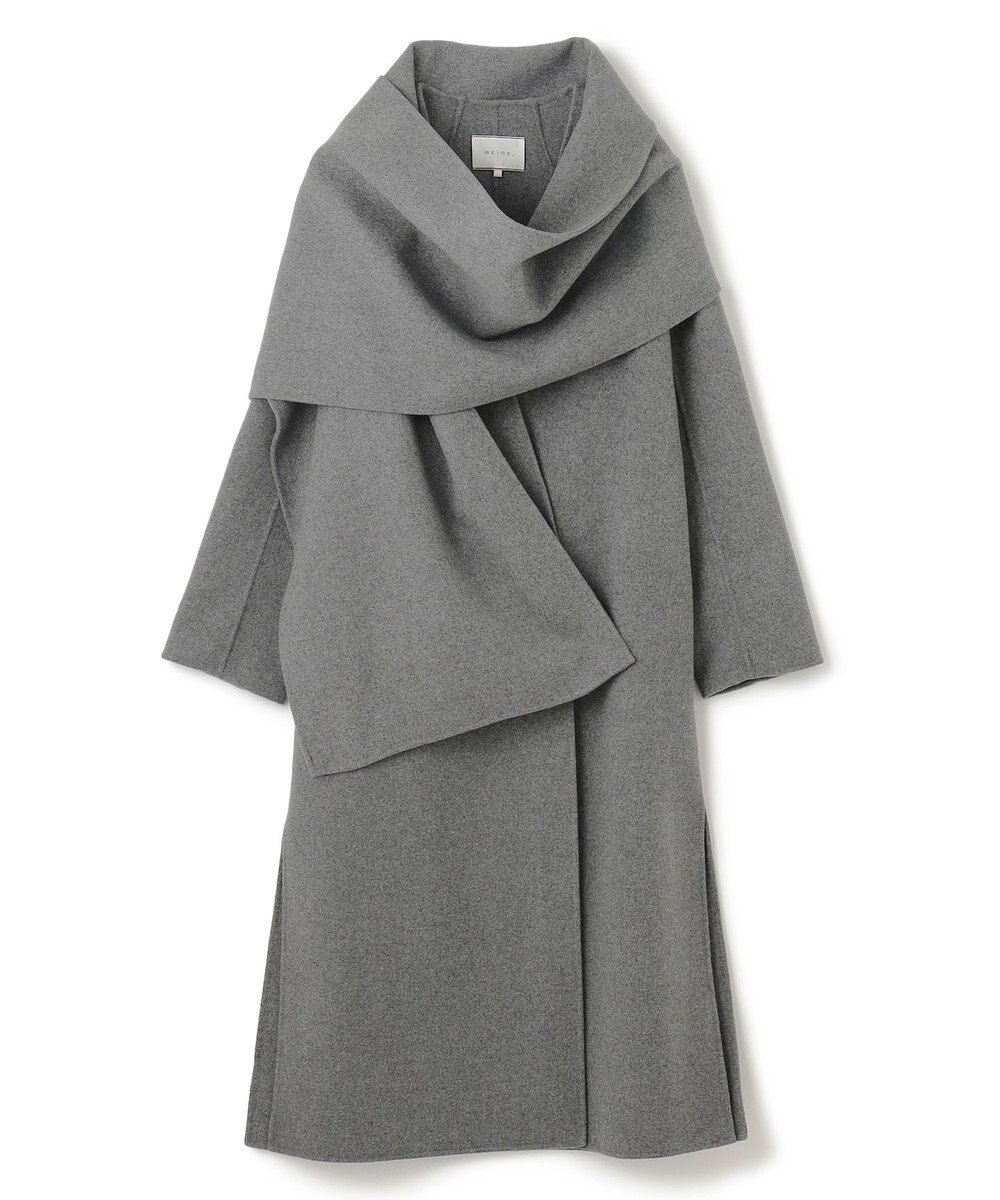 BEIGE， 【Oggi 2月号掲載】GRASSE / ストール付きリバーロングコート 