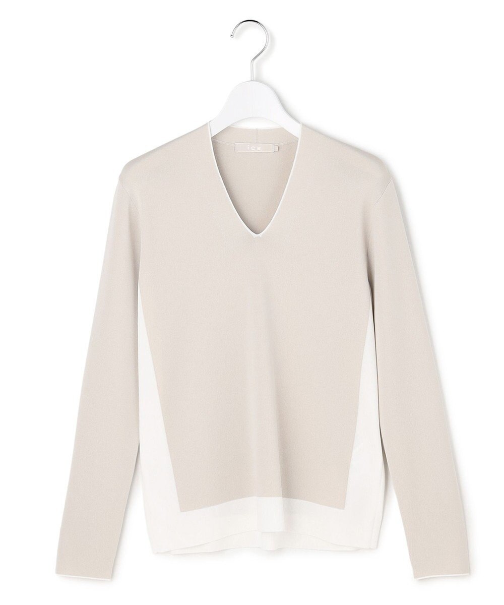 ICB L シンセティックフルニードル Vネックニット 