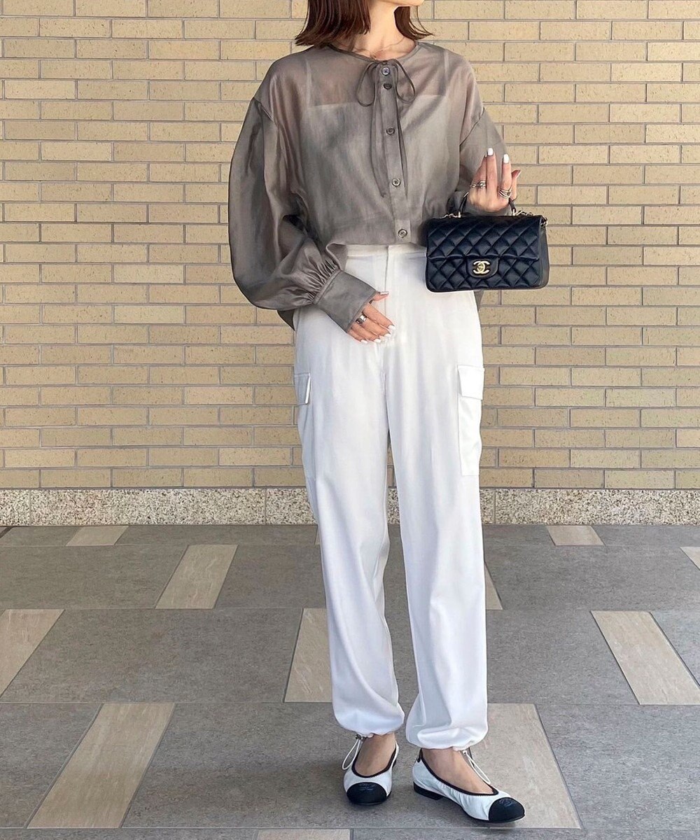 Green Parks AnriettMusee シアーボリュームスリーブブラウス 