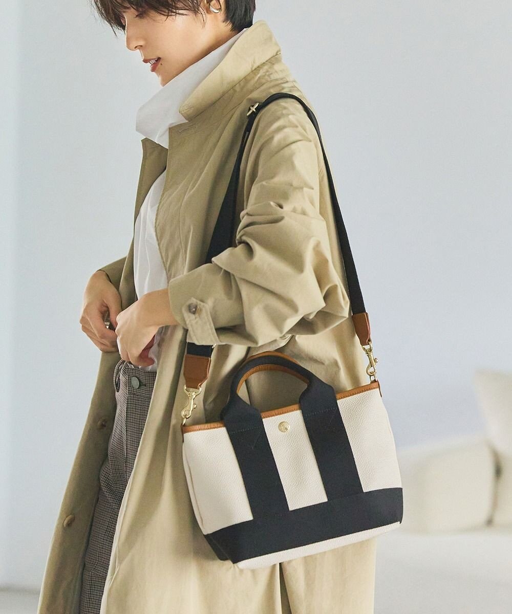 TOPKAPI 【Breath TOPKAPI】スコッチグレイン ネオレザー ミニ トート バッグ ショルダー付き S 