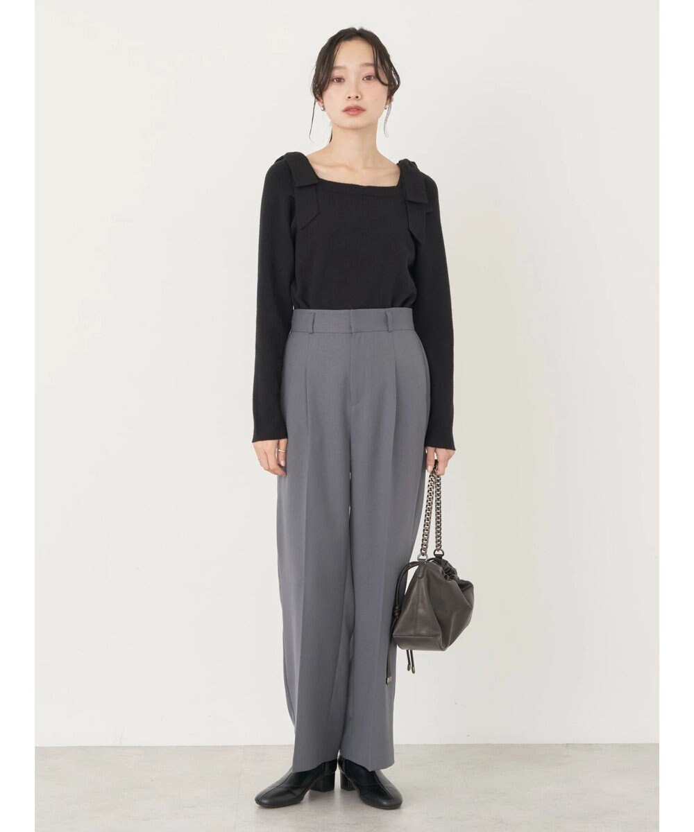 earth music&ecology 肩リボンニットプルオーバー 